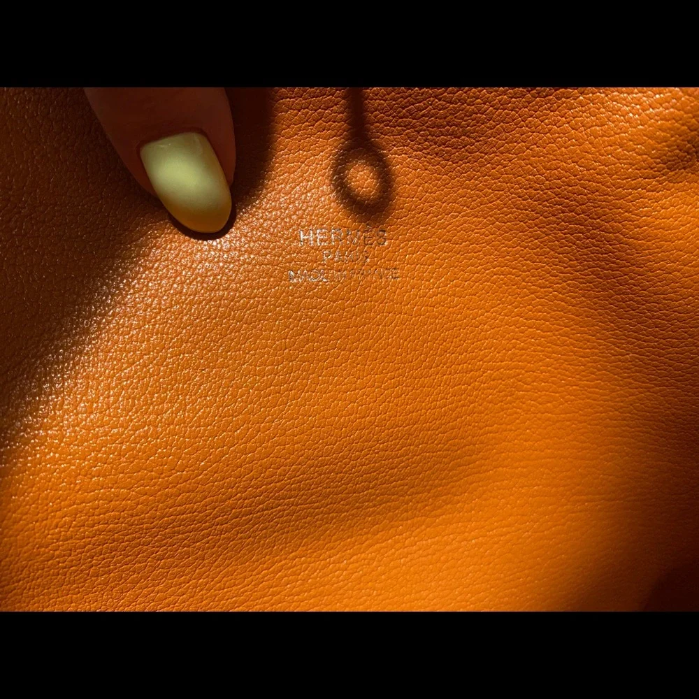 Orange Leather Tote Bag - Picture 9 of 9